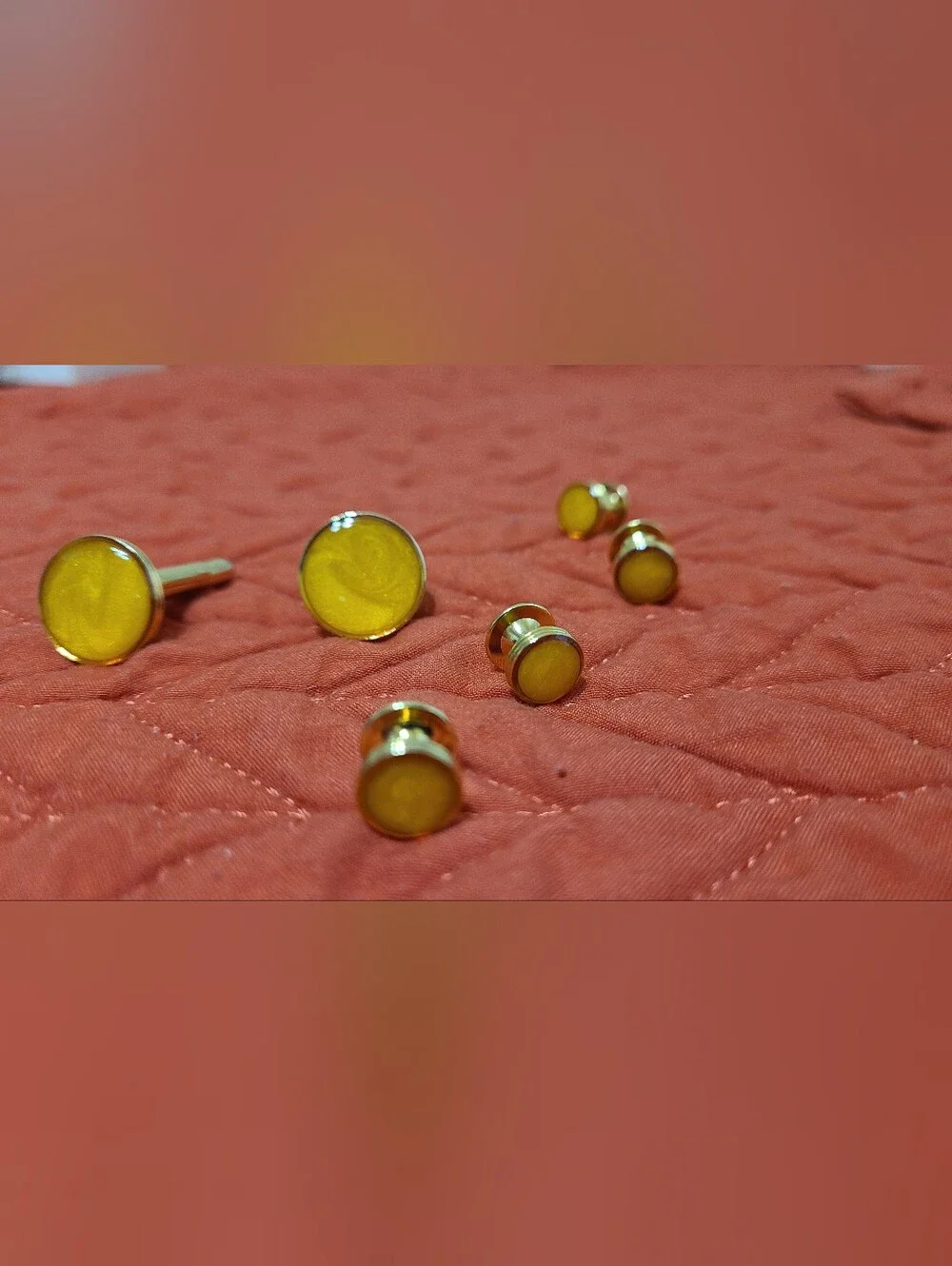 Yellow Gold Round Stud Cufflinks Set